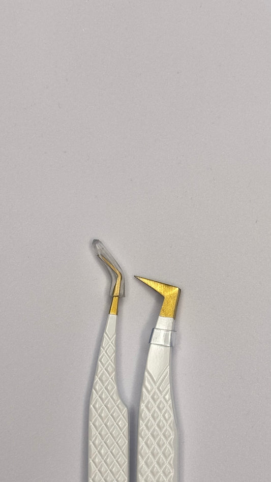 GOLD - Fibre Tip - L Shape Boot Pickup Tweezer - (Halo Collection)