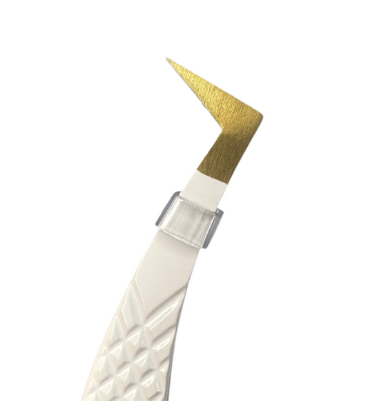 GOLD - Fibre Tip - L Shape Boot Pickup Tweezer - (Halo Collection)