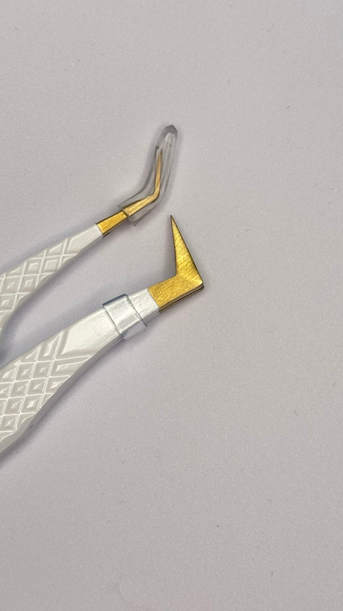 Lash Tweezer Set - GOLD - L SHAPE BOOT & CURVED TWEEZER (Halo Collection)