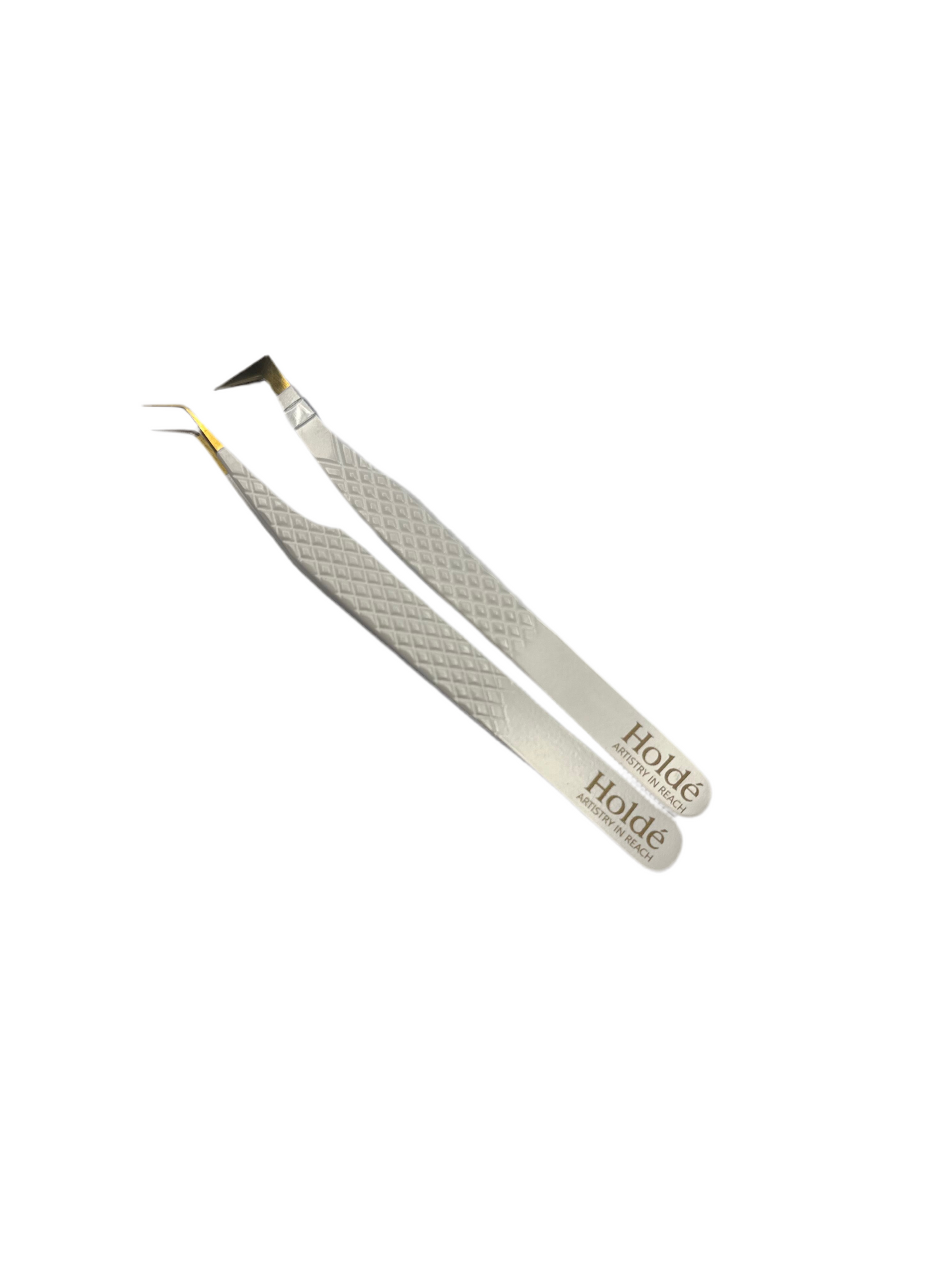 Lash Tweezer Set - GOLD - L SHAPE BOOT & CURVED TWEEZER (Halo Collection)